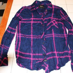 Rails Hunter Navy/Lipstick button down shirt size s